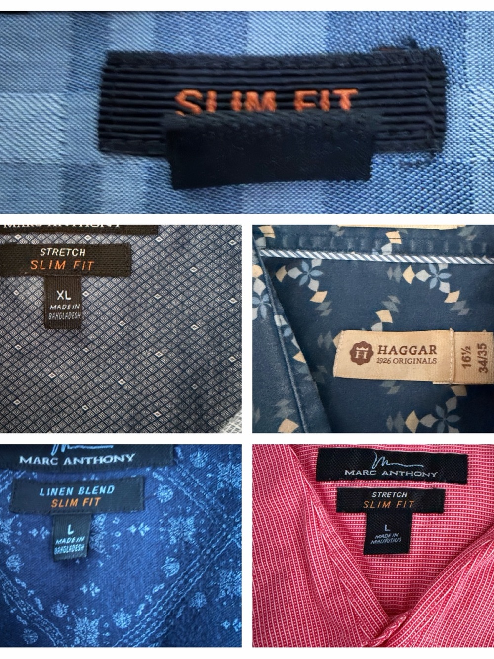 Mens Slim Fit Casual Button-Down Shirt in Blue and Pink